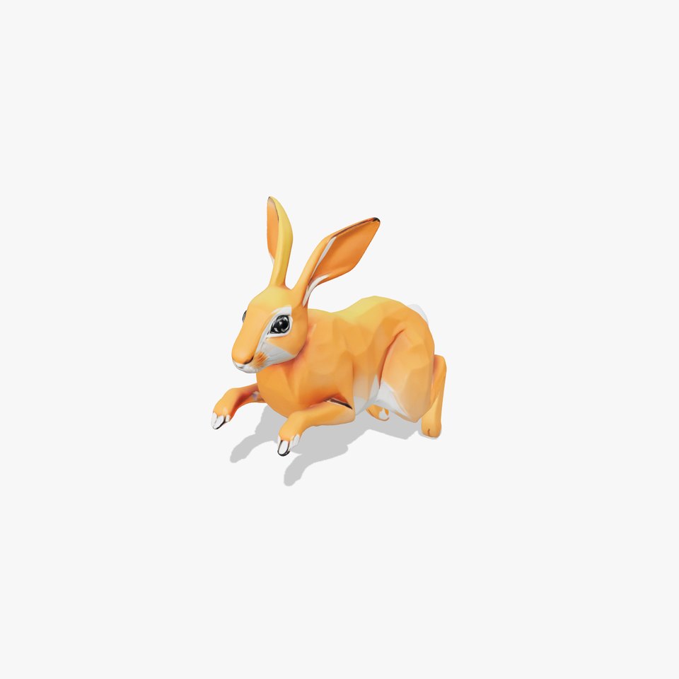 Dynamic Polygonal Hare Sculpture model pack
